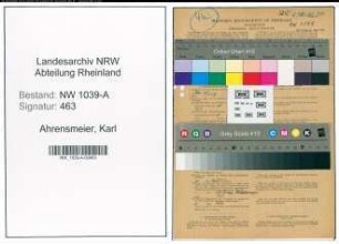Entnazifizierung Karl Ahrensmeier , geb. 08.02.1893 (Stadtinspektor)