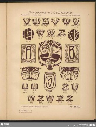 Dekorationen [Allgemein, Schilder], Embleme [Tischler]