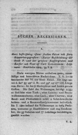 Kort Beskrifning öfver Staden Falun och Stora Koppenbergs Grufvan, med bifogade Kartor och Vuer = Kurze Beschreibung der Stadt F. und der grossen Kupfergrube / Carl Linderberg. - Stockholm, 1804