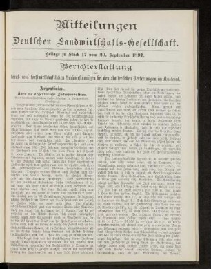 Beilage zu Stück 17 vom 20. September 1897.
