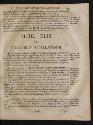 Titul. XLIX. De Fatalibvs Appellationis.