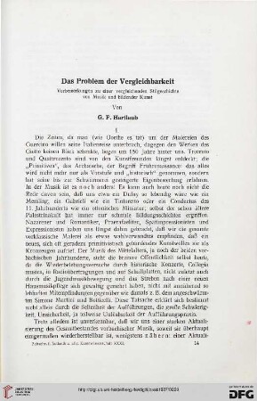 31: Das Problem der Vergleichbarkeit : Vorbemerkungen zu einer vergleichenden Stilgeschichte von Musik und bildender Kunst