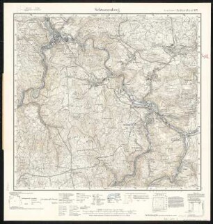 Meßtischblatt 137 : Schwarzenberg, 1935 : Schwarzenberg. - Umdr.-Ausg., aufgen. 1913, hrsg. 1917, bericht. 1925, einz. Nachtr. 1935. - 1:25000. - Leipzig, 1935. - 1 Kt.
