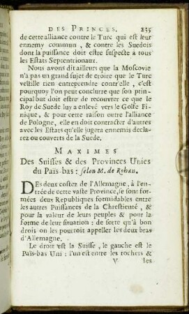 Maximes Des Suisses & des Provinces Unies du Païs-bas.