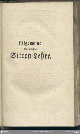 Allgemeine philosophische Sitten-Lehre
