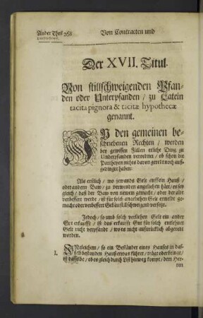 Der XVII. Titul.