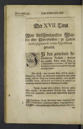 Der XVII. Titul.