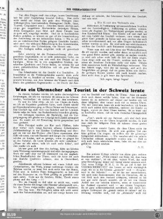Was ein Uhrmacher als Tourist in der Schweiz lernte