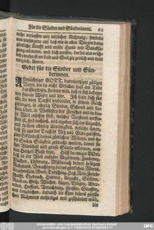 Gebet für die Sünder und Sünderinnen.