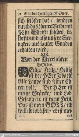Von der Herrlichkeit Gottes