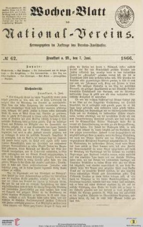 Wochen-Blatt des National-Vereins