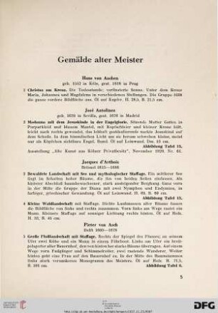 Gemälde alter Meister (Nr. 1-102)