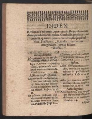 Index Rerum & Verborum