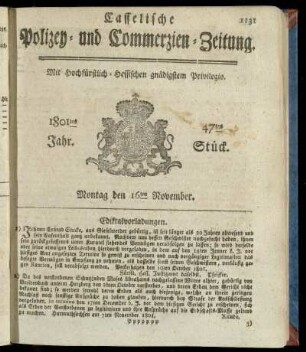 47tes Stueck, Montag den 16ten November 1801