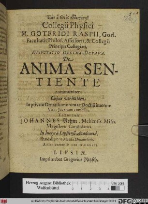 De Anima Sentiente communiter