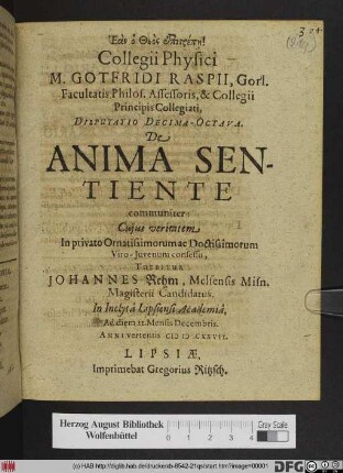 De Anima Sentiente communiter