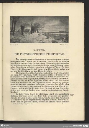 V. Kapitel, Die photographische Perspektive