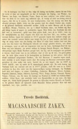 Tweede hoofdstuk. Macasaarsche zaken. ...