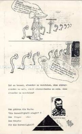 Hektografiertes Flugblatt aus der kirchlichen Opposition der DDR