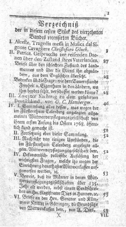 Verzeichniß der in diesem ersten Stück des vierzehnten Bandes recensirten Bücher.