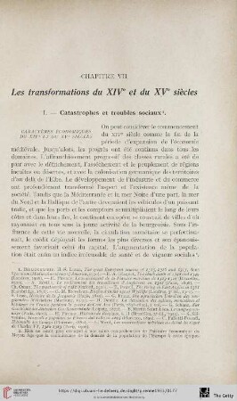 Chapitre VII: Les transformations du XIVe et du XVe siècles