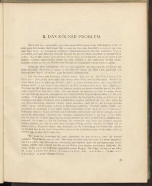 II. Das Kölner Problem
