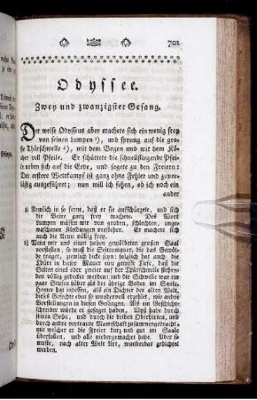 Odyssee. Zwey und zwanzigster Gesang.