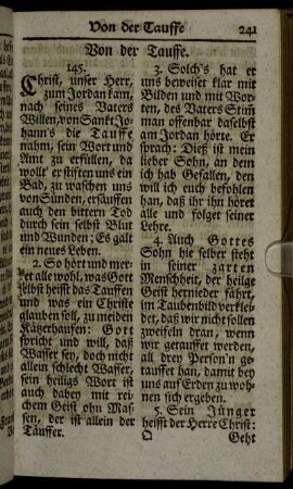 Von der Tauffe. - Von der Beichte.