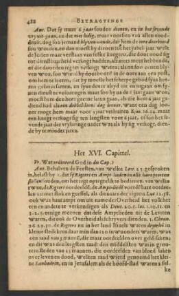 Het XVI. Capittel