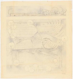 Friedhof (?): Lageplan, Schnitt