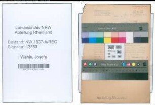 Entnazifizierung Josefa Wahle , geb. 30.10.1900 ()