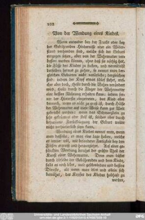 Von der Wendung eines Kindes.