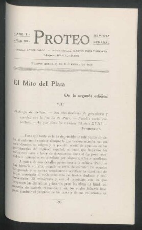 El Mito de la Plata