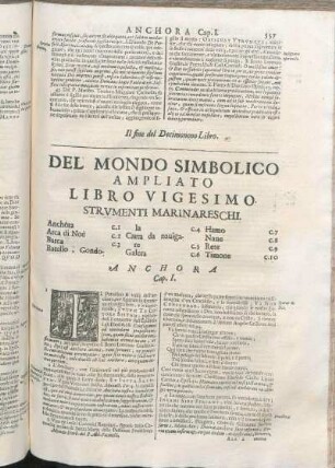 Del Mondo Simbolico Ampliato Libro Vigesimo. Strvmenti Marinareschi.