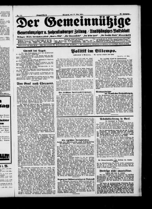 Der Gemeinnützige. 1869-1943