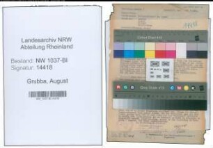 Entnazifizierung August Grubba , geb. 31.08.1905 (Werkfuehrer)