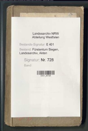 Verwaltung und Rechnungsablagen der direkten und indirekten Abgaben im katholischen Landesteil des Fürstentums Nassau-Siegen