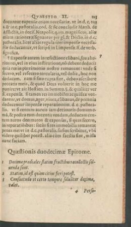 Quaestionis duodecimae Epitome.