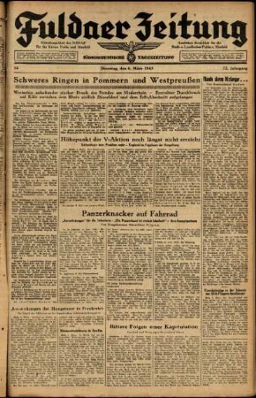 Ausgabe vom Dienstag, den 06. März 1945.