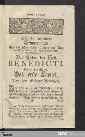 Das Leben des Heil. Benedicti