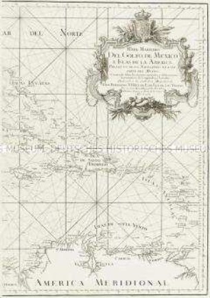 Mapa Maritimo del Golfo de Mexico.