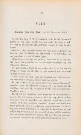XVIII. Nieuws van den dag, van 31 December 1888