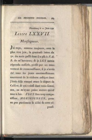 Lettre LXXVII.