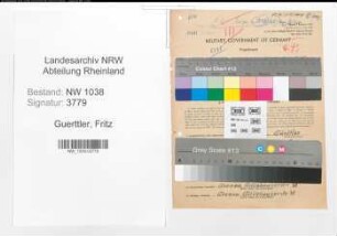 Entnazifizierung Fritz Guerttler , geb. 29.10.1887 (Bahnbeamter)