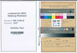 Entnazifizierung Paul Gambke , geb. 08.05.1910 (Revierfoerster)