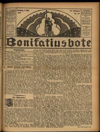 Erste Ausgabe vom Sonntag, den 02. Mai 1926.