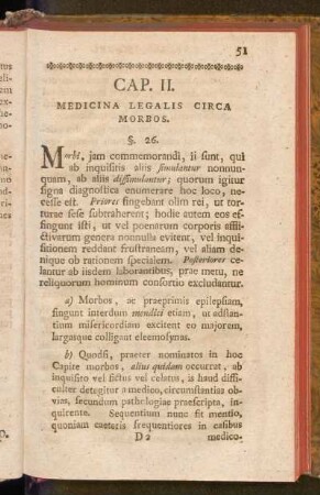Cap. II. Medicina Legalis Circa Morbos