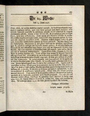 185-192, Die 24te Woche (CVII - CXI)