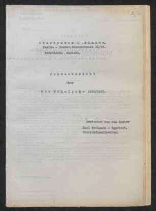 1932/33: Jahresbericht über das Schuljahr ... - 1932/33