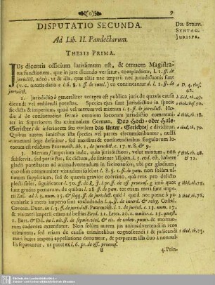Disputatio Secunda. Ad Lib. II. Pandectarum